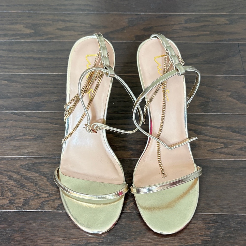 Elegant Gold Strappy Heels